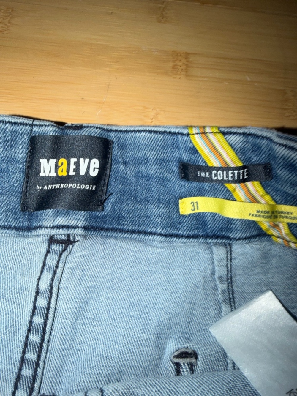 Anthropologie Medium Blue High-Rise Wide-Leg Jeans - Picture 4 of 4